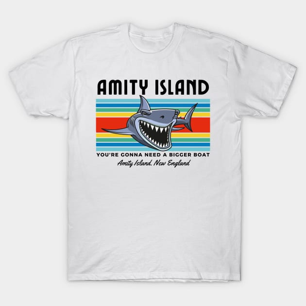 Amity Island Shark Bite T-Shirt by Teessential